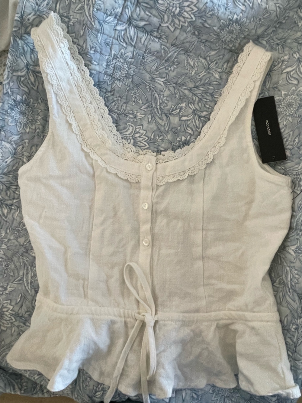 Lulu's Cream Lace-Trim top